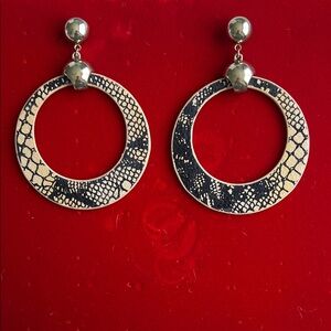 Elegant Snake Print Hoop Earrings